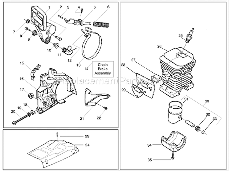 Page C Diagram and Parts List for 141 2003-06 Husqvarna Chainsaw