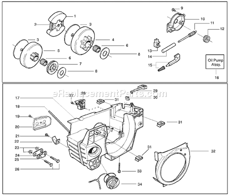 Page D Diagram and Parts List for 141 2003-06 Husqvarna Chainsaw
