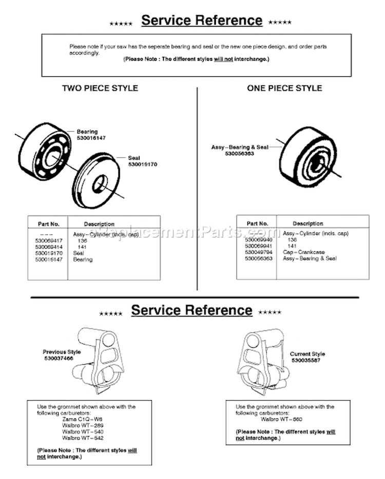Page J Diagram and Parts List for 141 2004-01 Husqvarna Chainsaw