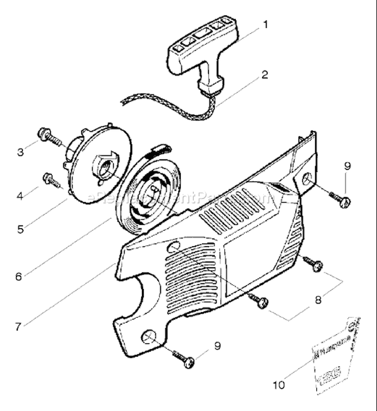 Page K Diagram and Parts List for 141 2004-01 Husqvarna Chainsaw