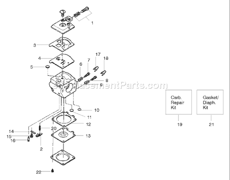 Page B Diagram and Parts List for 141 2004-01 Husqvarna Chainsaw