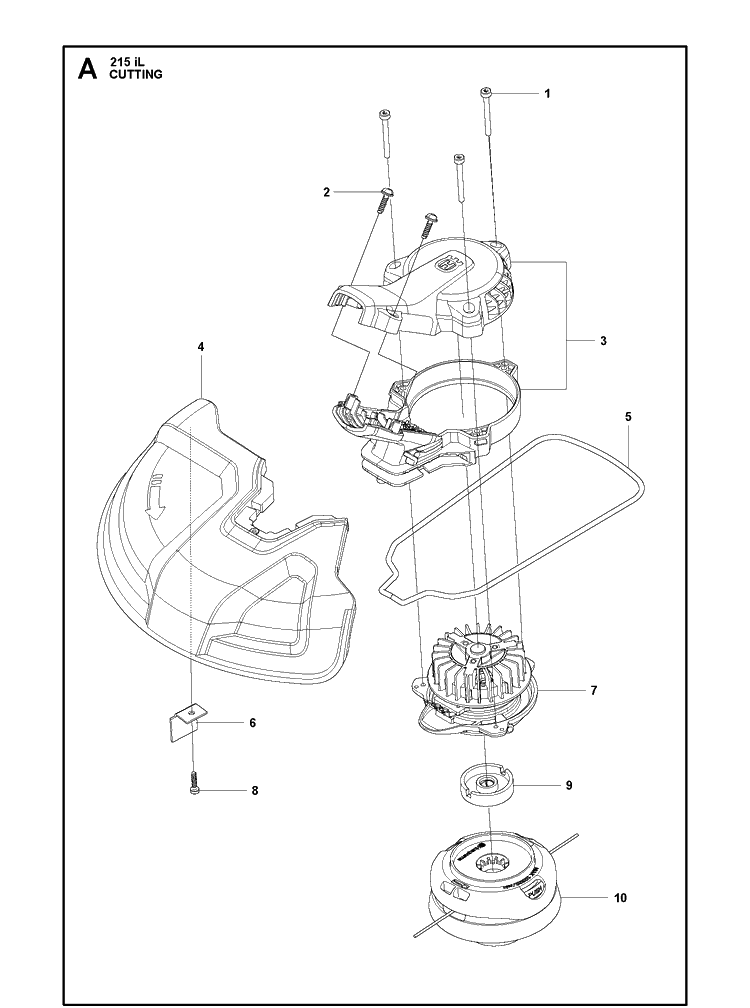 Cutting Equipment Diagram and Parts List for 215IL  Husqvarna Edger
