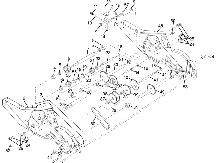 Transmission Diagram and Parts List for 900DRT (96093001100)(2009-10) Husqvarna Tiller