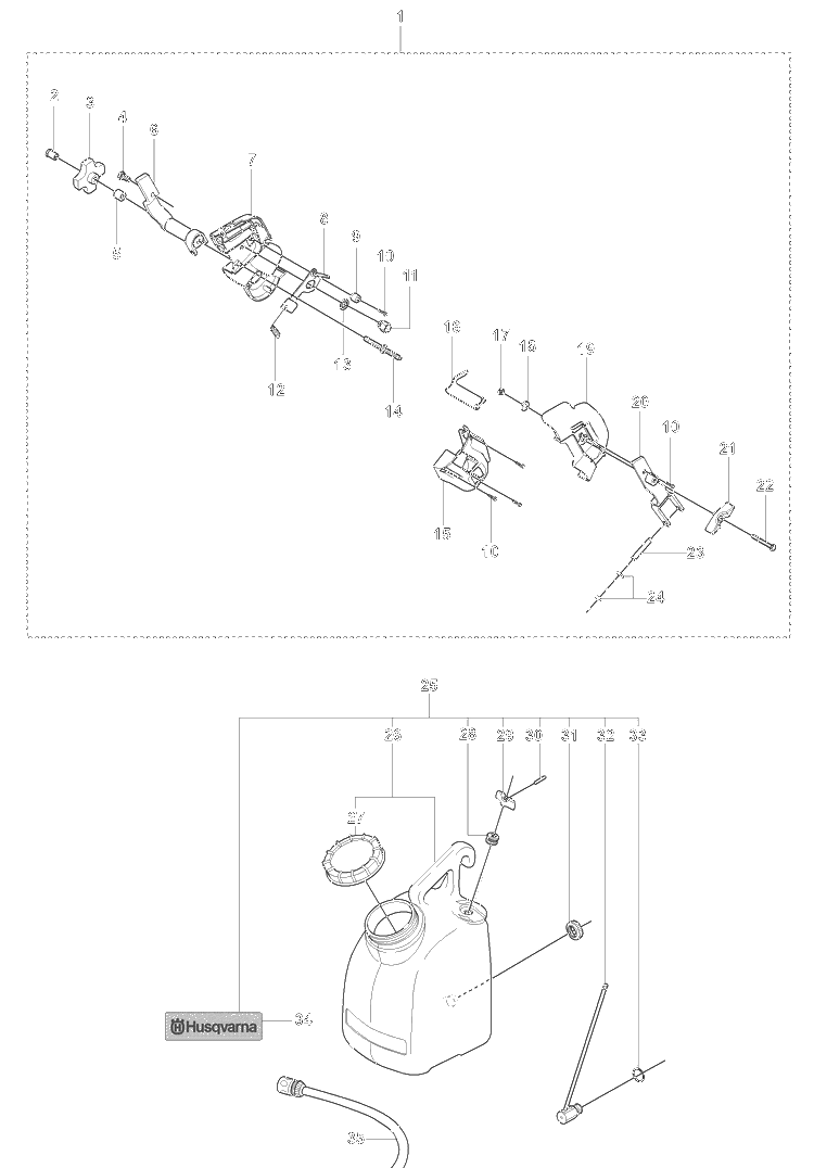 Holder Assembly And Water Tank Diagram and Parts List for KV750 2007-06 Husqvarna Table Saw Accessories