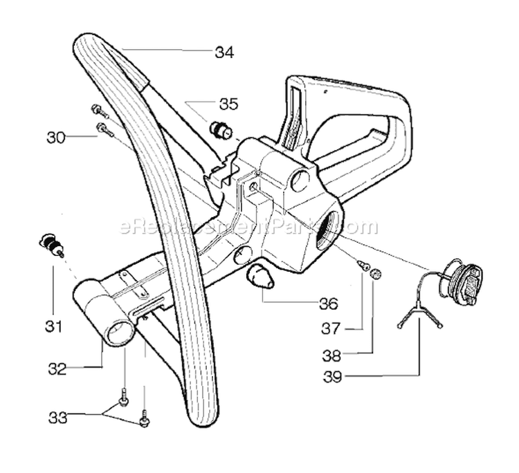 Page F Diagram and Parts List for 142E 142 E 2004-10 Husqvarna Chainsaw