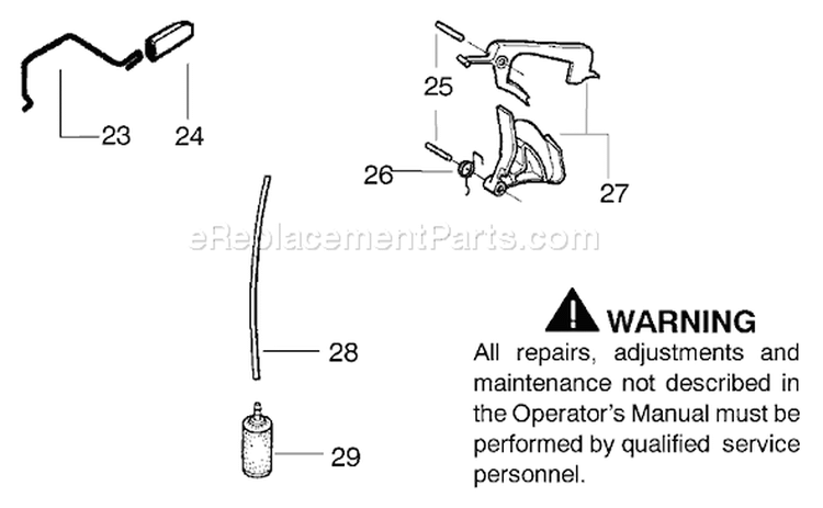Page K Diagram and Parts List for 142 2005-03 Husqvarna Chainsaw