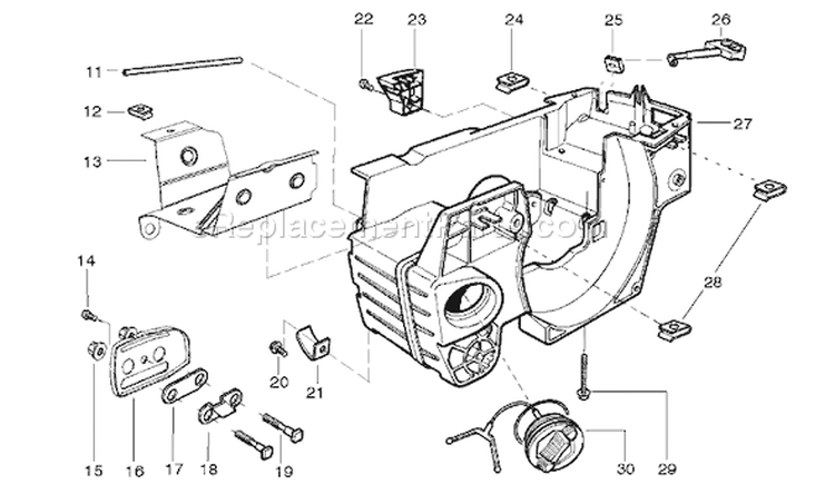 Page E Diagram and Parts List for 142 2006-12 Husqvarna Chainsaw