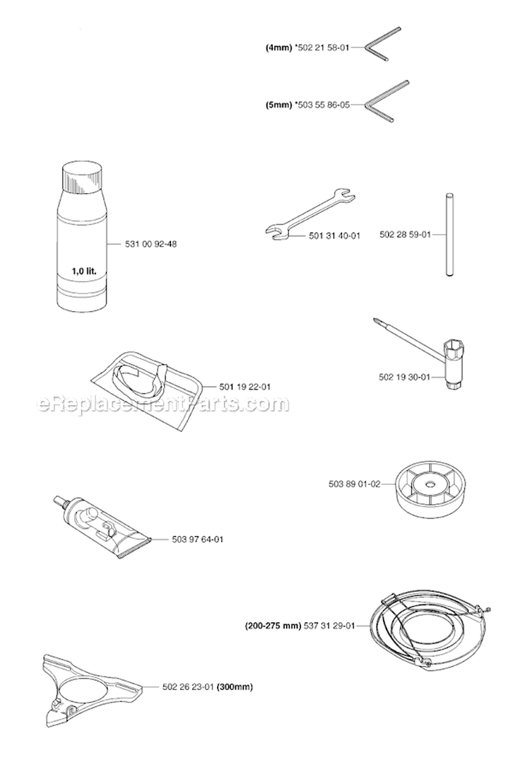 Accessories Diagram and Parts List for 143R 2007-01 Husqvarna Brush Cutter