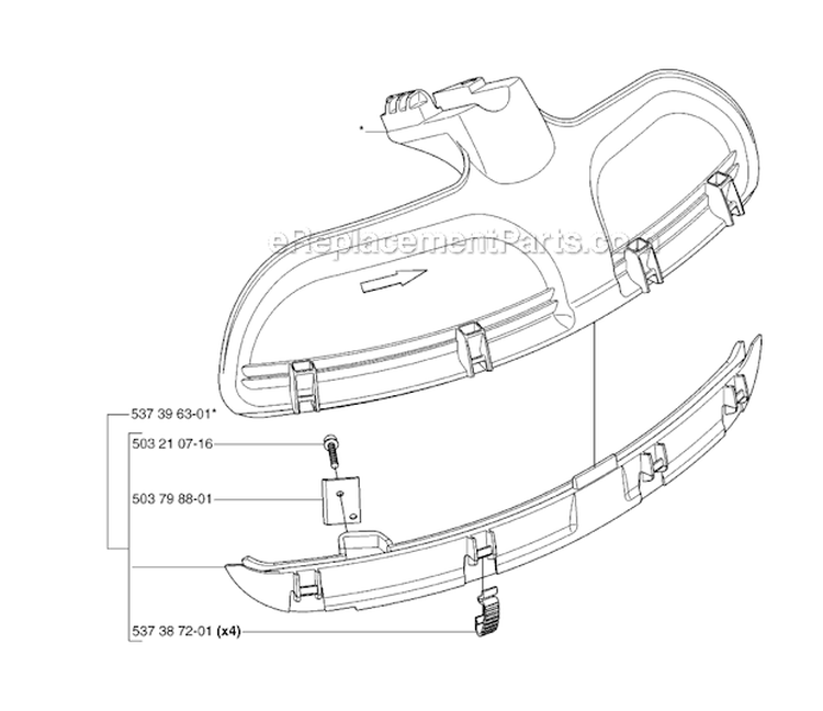 Guards Diagram and Parts List for 143R 2007-01 Husqvarna Brush Cutter
