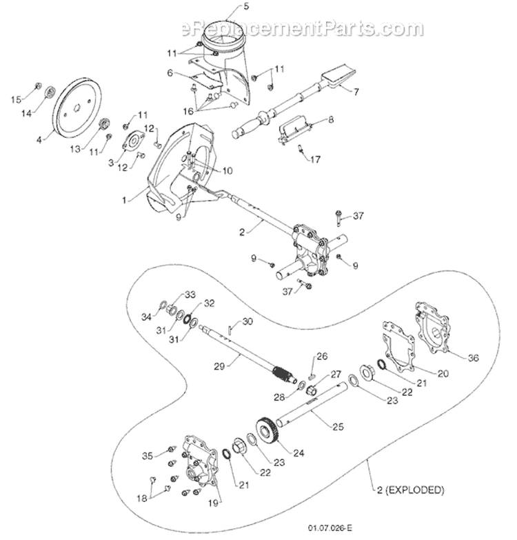 Page N Diagram and Parts List for 14527E 96193007501 -2011-07 Husqvarna Snow Blower