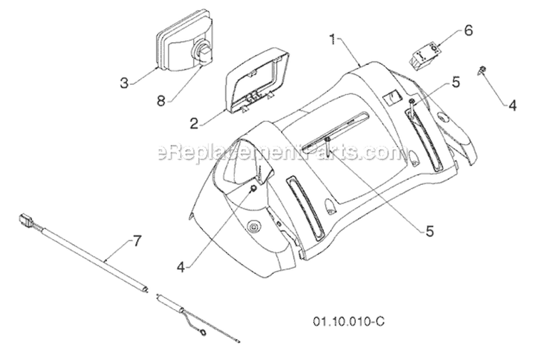 Handle Diagram and Parts List for 14527E 96193007501 -2011-07 Husqvarna Snow Blower