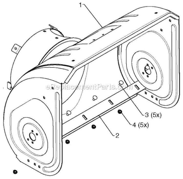 Auger Housing Impeller Diagram and Parts List for 14527E 96193007503 - 2012-06 Husqvarna Snow Blower