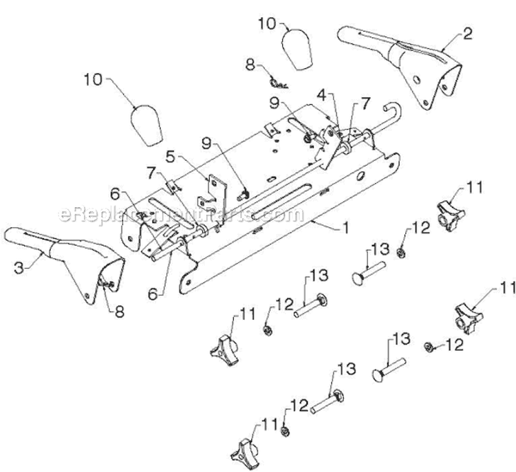 Handle Diagram and Parts List for 14527E 96193007503 - 2012-06 Husqvarna Snow Blower