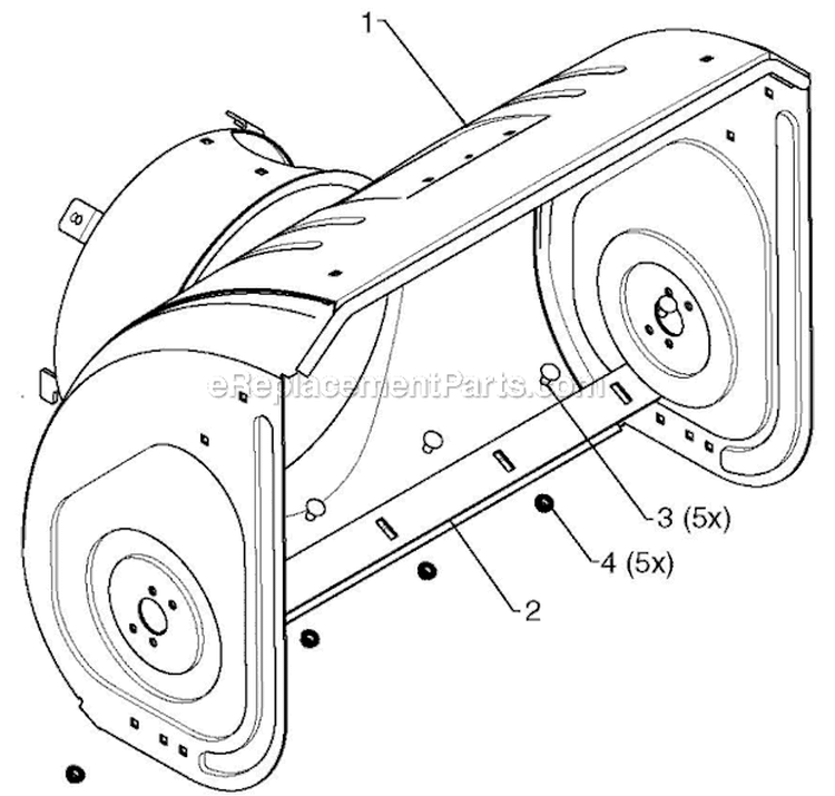 Auger Housing Impeller Diagram and Parts List for 14527E 96193007504 - 2012-08 Husqvarna Snow Blower