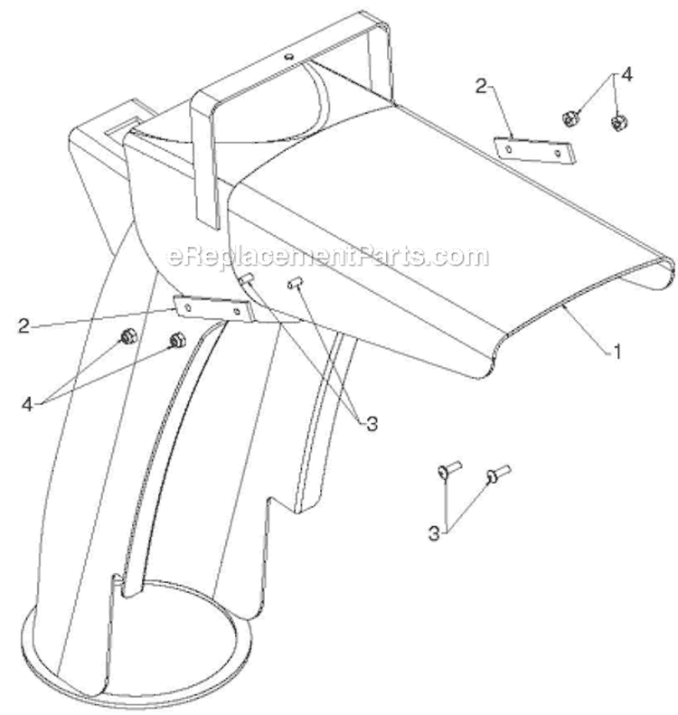 Control Panel Discharge Chute Diagram and Parts List for 14527E 96193007504 - 2012-08 Husqvarna Snow Blower