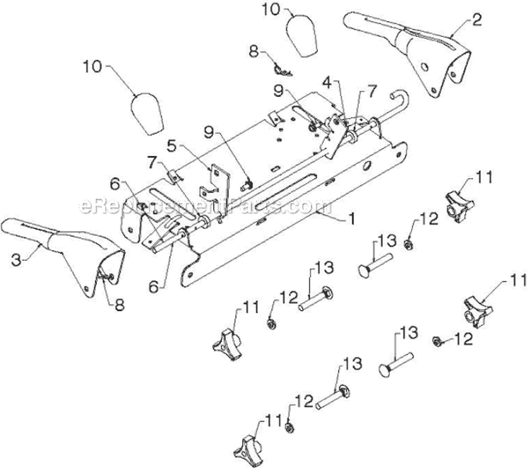 Handle Diagram and Parts List for 14527E 96193007504 - 2012-08 Husqvarna Snow Blower