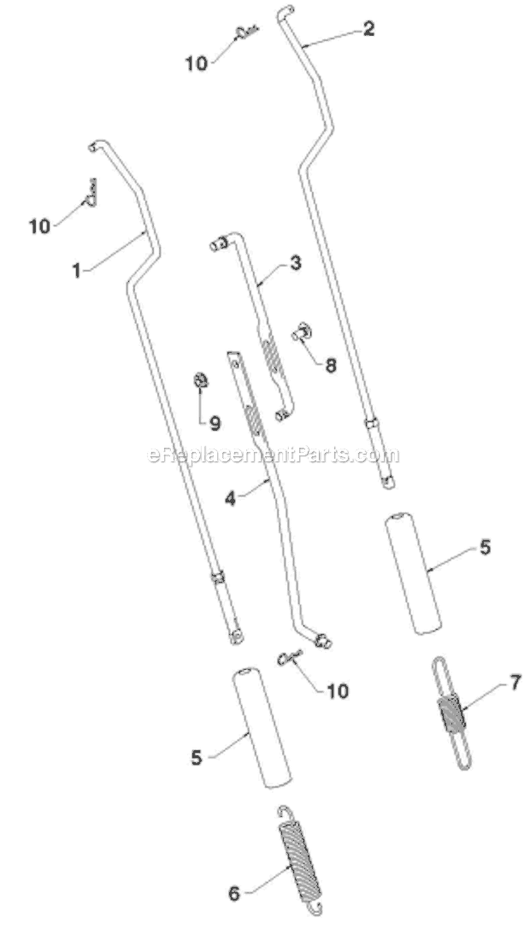 Handle Diagram and Parts List for 14527E 96193007504 - 2012-08 Husqvarna Snow Blower
