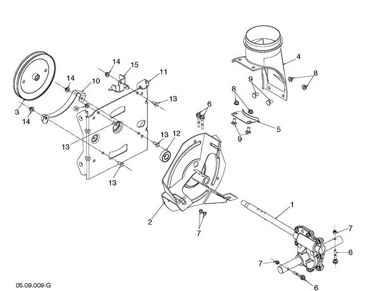 Auger Housing And Impeller 6 Diagram and Parts List for ST224P (96193012201)(2016-04) Husqvarna Snow Blower