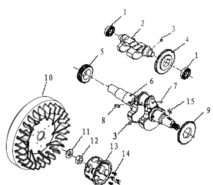 Ignition System Diagram and Parts List for TF544  Husqvarna Cultivator