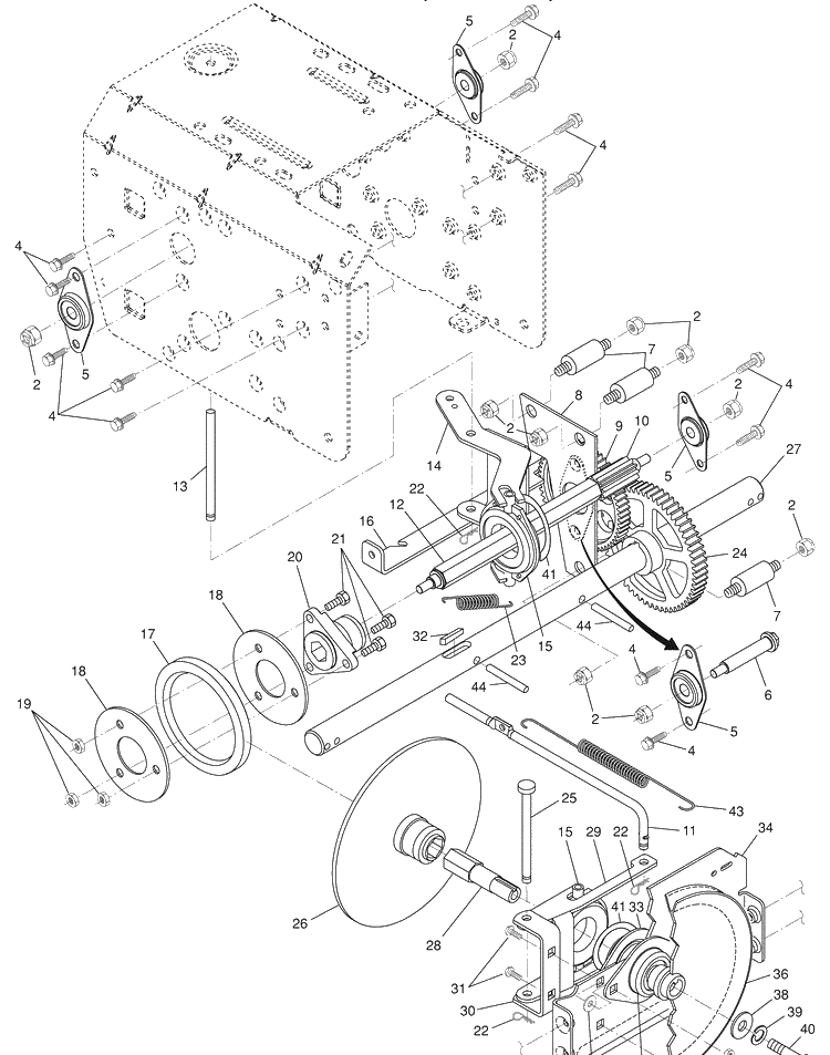 Drive Diagram and Parts List for 1130SBE (96193001703)(2007-09) Husqvarna Snow Blower
