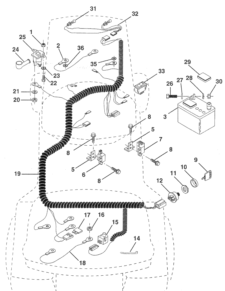 Electrical Diagram and Parts List for LR120 (HU1236B)(954000412)(1992-10) Husqvarna Lawn Mower