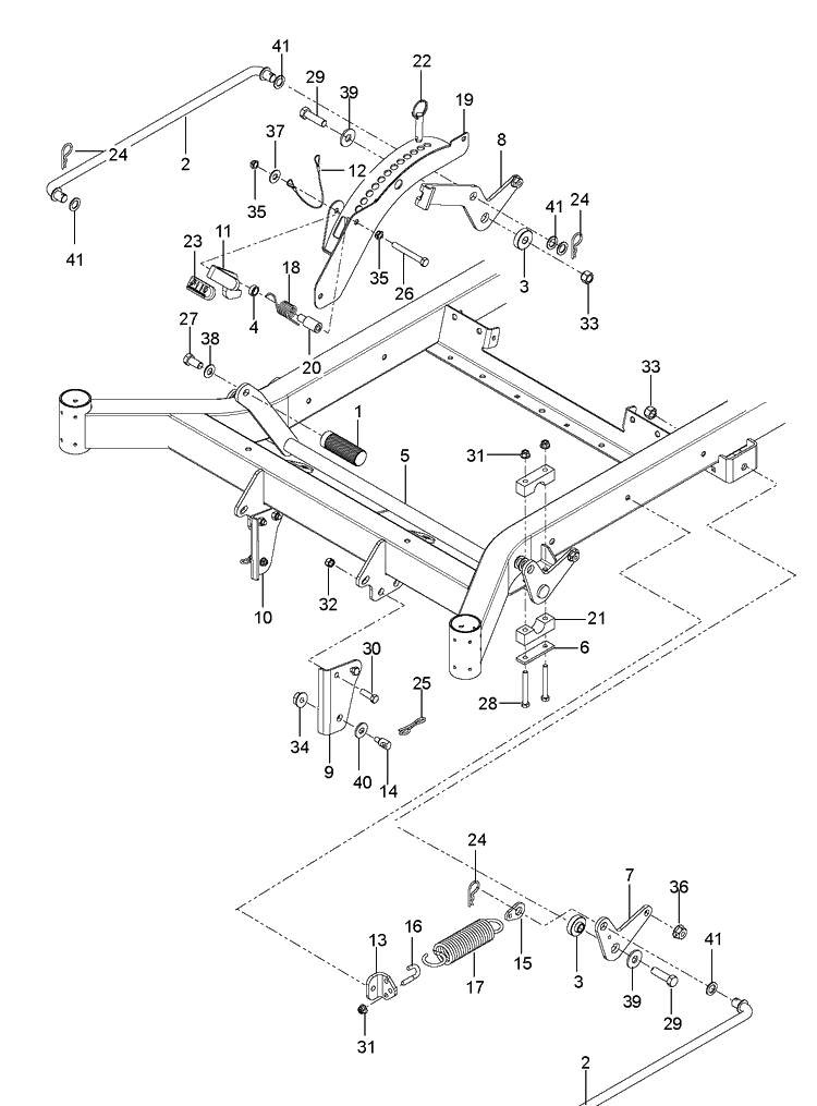 Mower Lift / Deck Lift Diagram and Parts List for MZ54 (96795370100)(2018-08) Husqvarna Lawn Mower