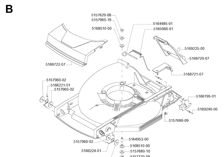 Frame 2 Diagram and Parts List for JET46R  Husqvarna Lawn Mower
