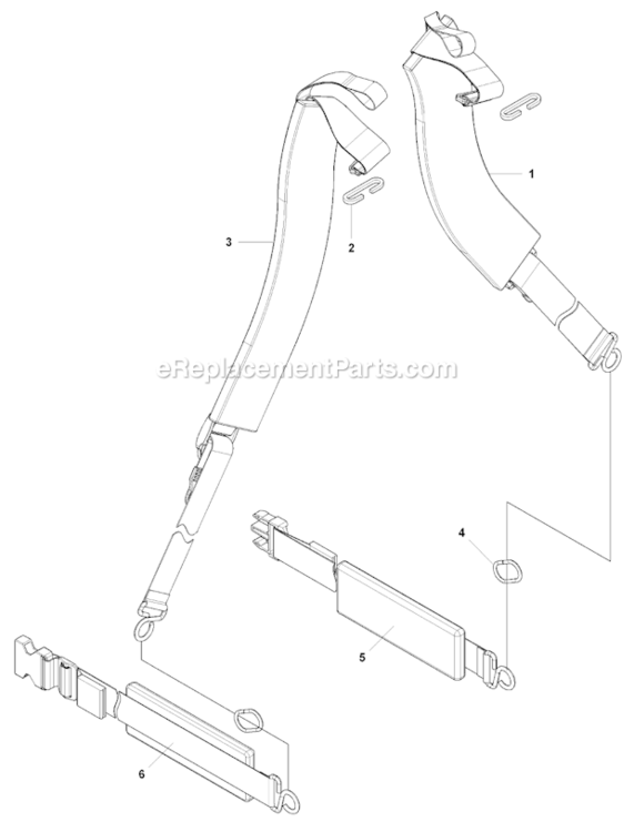 Harness Diagram and Parts List for 150BT 2007-05 Husqvarna Leaf Blower / Vacuum