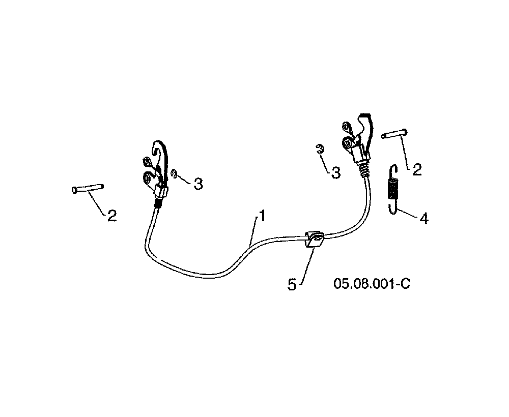 Cable interlock Diagram and Parts List for 96193009605  Husqvarna Snow Blower