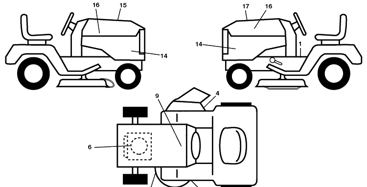 Decals Diagram and Parts List for YTH23V48 (96045008600)(2010-01) Husqvarna Lawn Mower