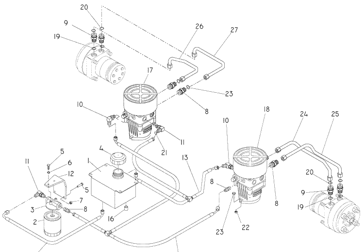 Hydro Pump/Motor Diagram and Parts List for LZ6130 (968999675)(2007-12) Husqvarna Lawn Mower