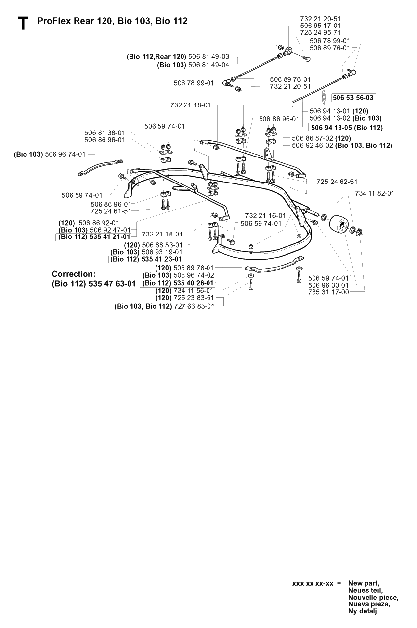 Protection Frame Diagram and Parts List for PF18 2001-01 Husqvarna Lawn Tractor