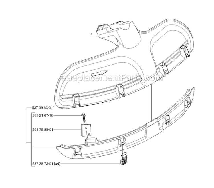 Handle Diagram and Parts List for 153R 2007-01 Husqvarna Brush Cutter
