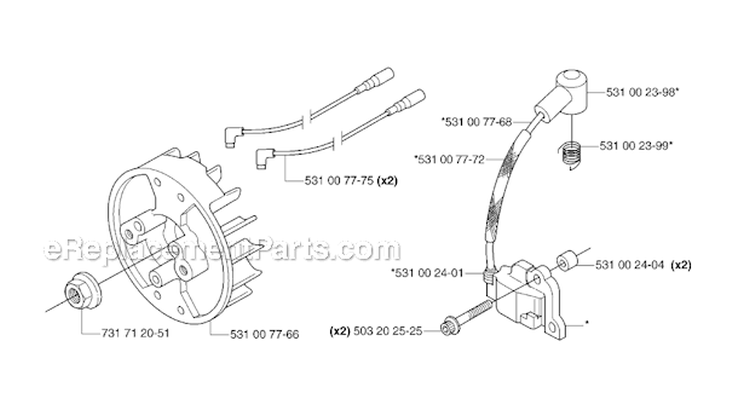 Ignition System Diagram and Parts List for 153R 2007-01 Husqvarna Brush Cutter
