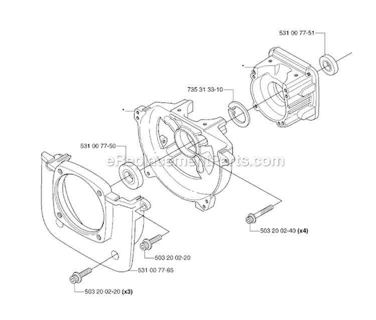 Crankcase Diagram and Parts List for 153R 2007-01 Husqvarna Brush Cutter