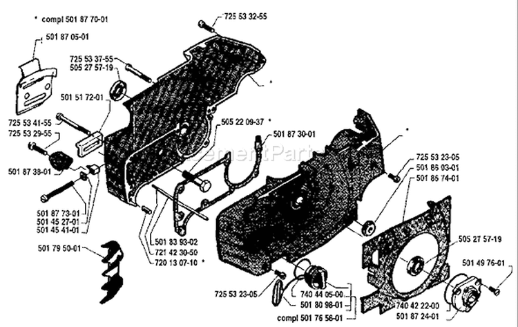 Page D Diagram and Parts List for 154 1983-05 Husqvarna Chainsaw