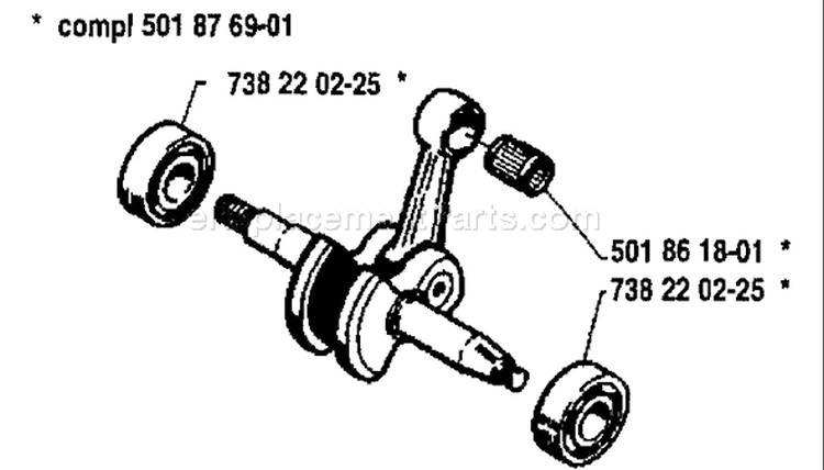 Page E Diagram and Parts List for 154 1983-05 Husqvarna Chainsaw