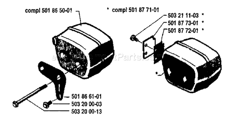 Page G Diagram and Parts List for 154 1983-05 Husqvarna Chainsaw