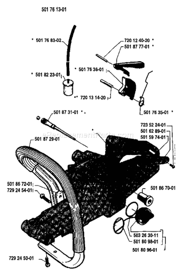 Page L Diagram and Parts List for 154 1983-11 Husqvarna Chainsaw
