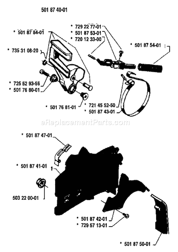 Page C Diagram and Parts List for 154 1984-10 Husqvarna Chainsaw