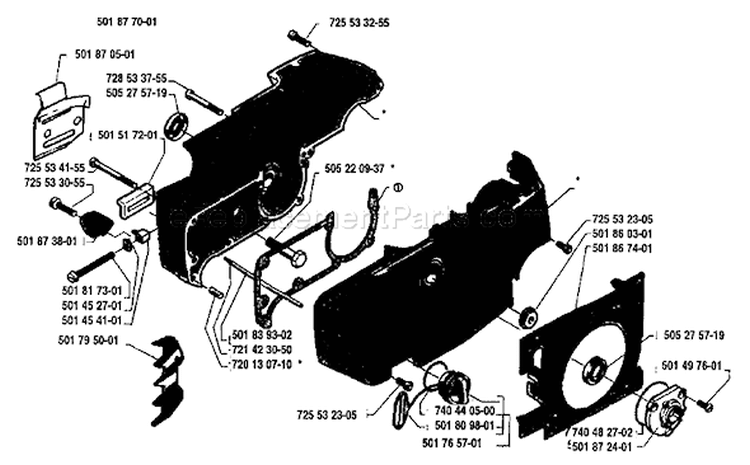 Page D Diagram and Parts List for 154 1984-10 Husqvarna Chainsaw