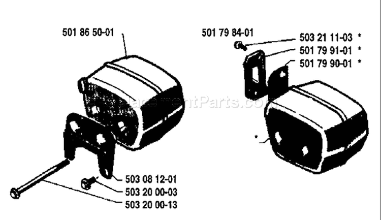 Page G Diagram and Parts List for 154 1984-10 Husqvarna Chainsaw