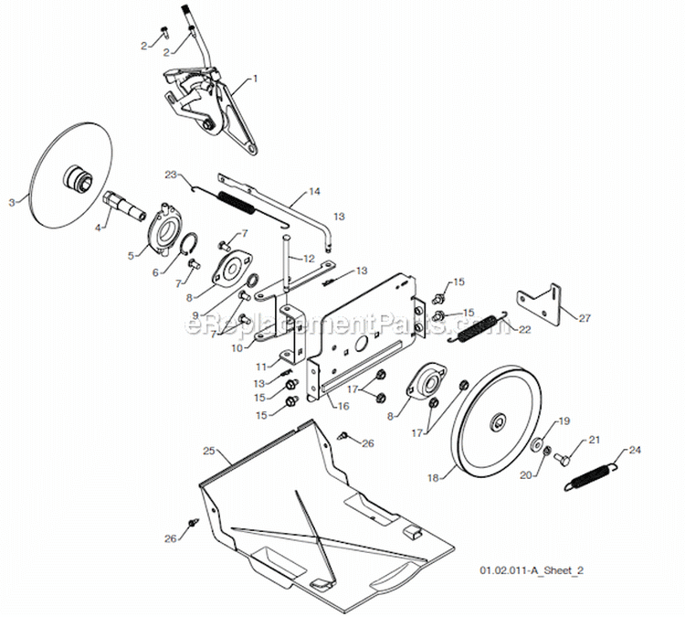 Page R Diagram and Parts List for 15530SB-LS 96193003803 Husqvarna Snow Blower