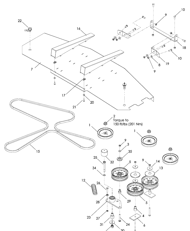 52 Inch Mower Deck And Upper Deck Diagram and Parts List for WH5217 (966947003)(2008-10) Husqvarna Lawn Mower