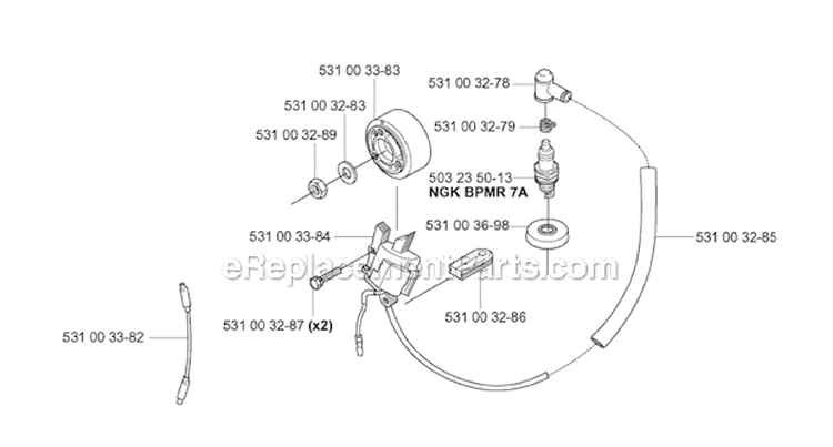 Page K Diagram and Parts List for 155BT 2005-08 Husqvarna Leaf Blower / Vacuum
