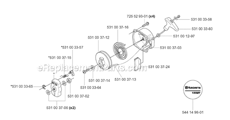 Page N Diagram and Parts List for 155BT 2005-08 Husqvarna Leaf Blower / Vacuum