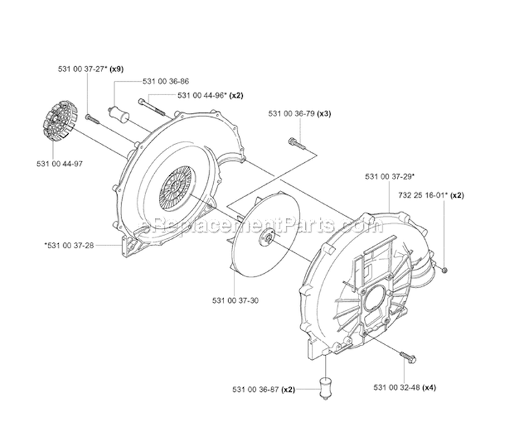 Page F Diagram and Parts List for 155BT 2005-08 Husqvarna Leaf Blower / Vacuum