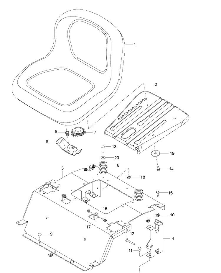 Seat Diagram and Parts List for RZ4824TFBF (96700380302)(2015-05) Husqvarna Lawn Mower
