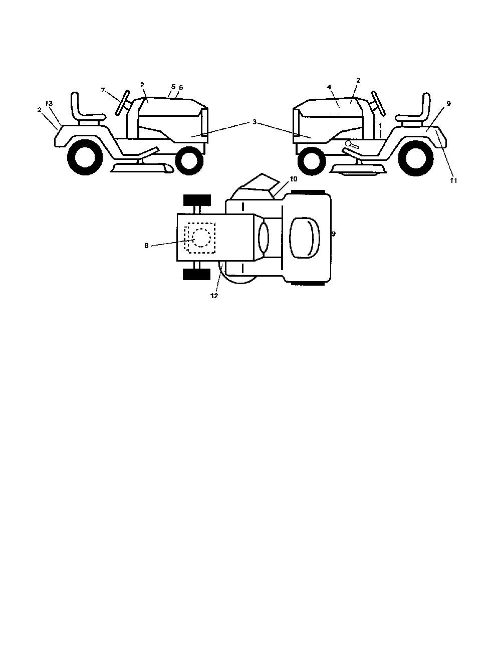 Decals Diagram and Parts List for YTH2246-917287540  Husqvarna Lawn Tractor