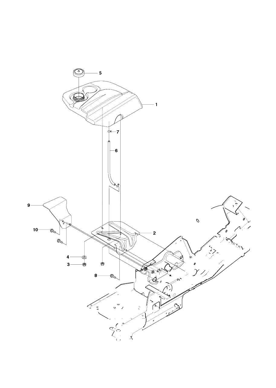 Fuel System Diagram and Parts List for R18AWD (966414101)(2010-07) Husqvarna Lawn Tractor